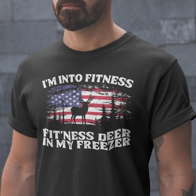 Deer Hunting Shirt, American Flag Hunting T-shirt, Hunting Shirt For Men, Women, Unisex, Buck Hunting Tee, Gift For Hunting Husband