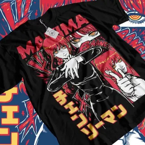 Denji & Makima Chainsaw Man T-Shirt PochitaAnime Manga Unisex T-Shirt All Size