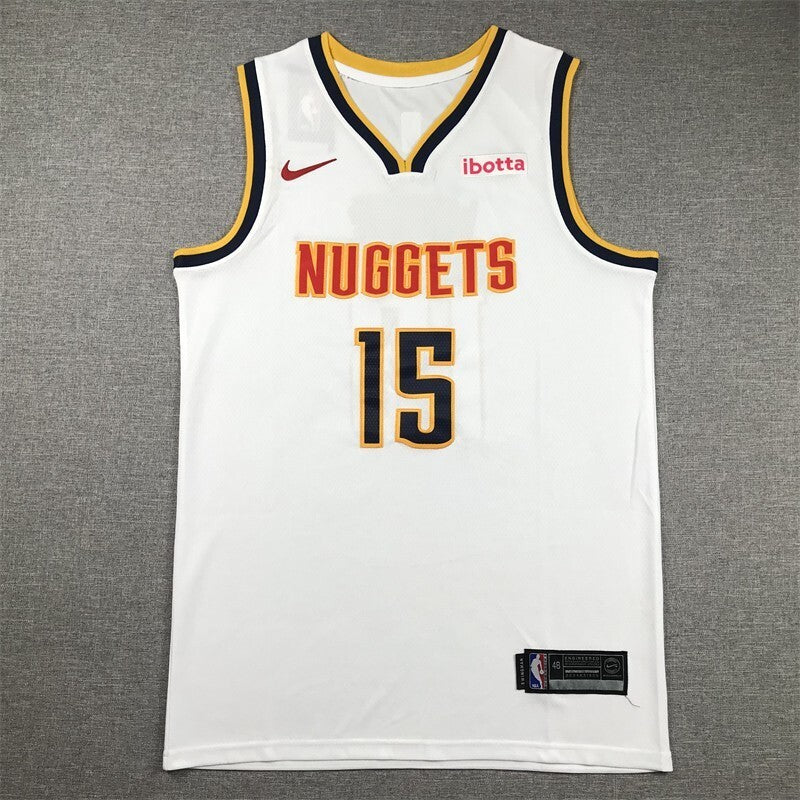 Denver Nuggets #15 Nikola Jokic Nuggets 15 White s-xxl Style 2