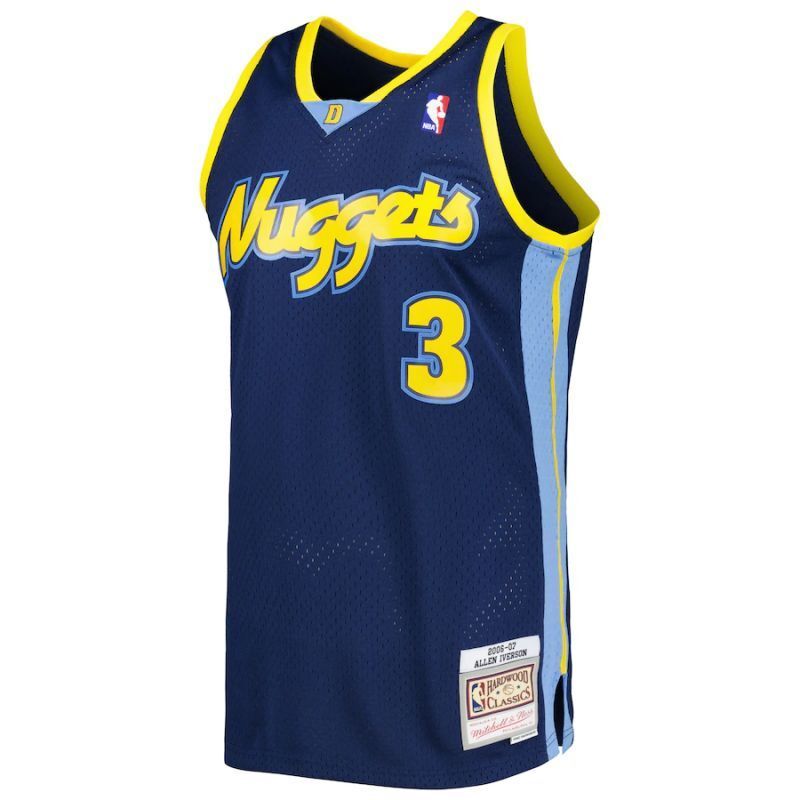 Denver Nuggets #3 Allen Iverson Nuggets 3 # Anthony mitchell&ness Retro Black Jersey Style 2