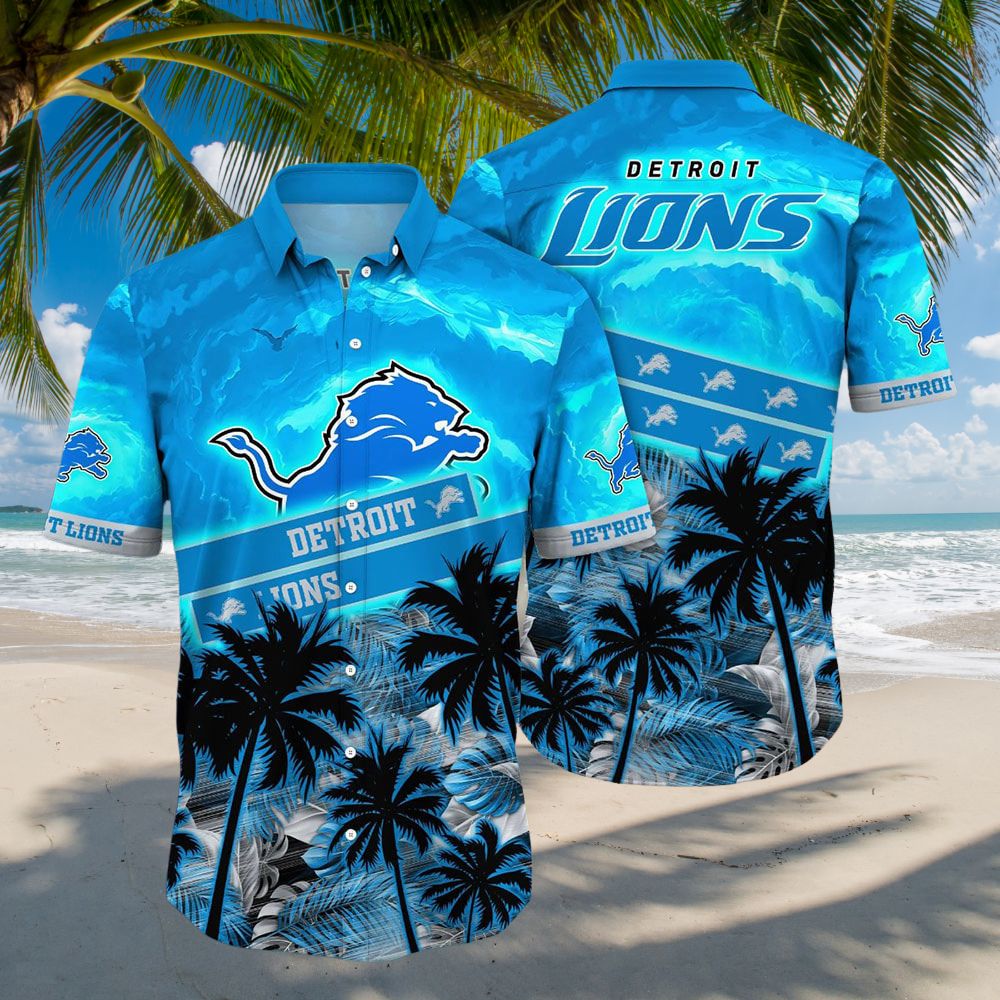 Detroit Lions Hawaiian Shirt Electric Horizon Design 421786
