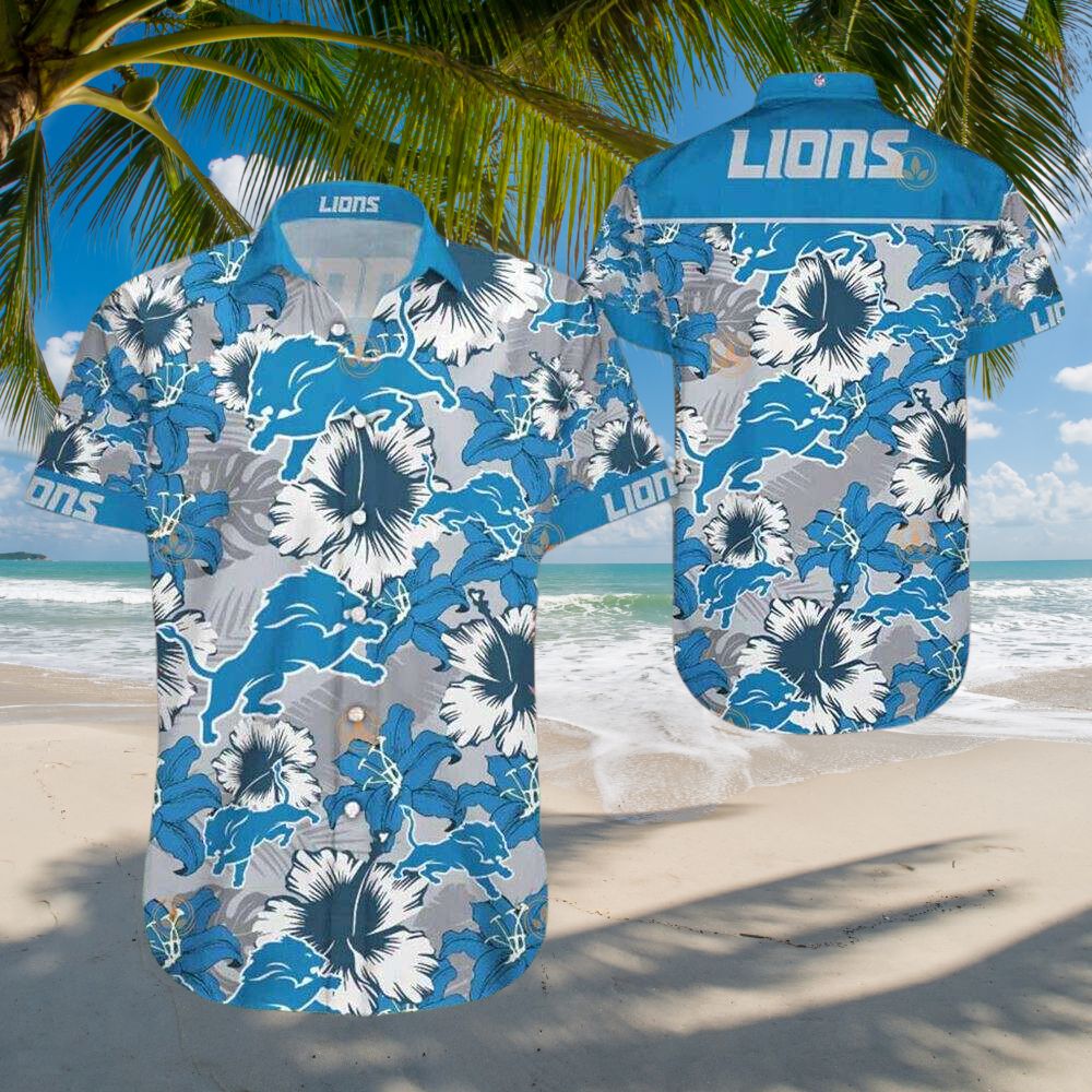 Detroit Lions Hawaiian Shirt Floral Stampede Design 657403