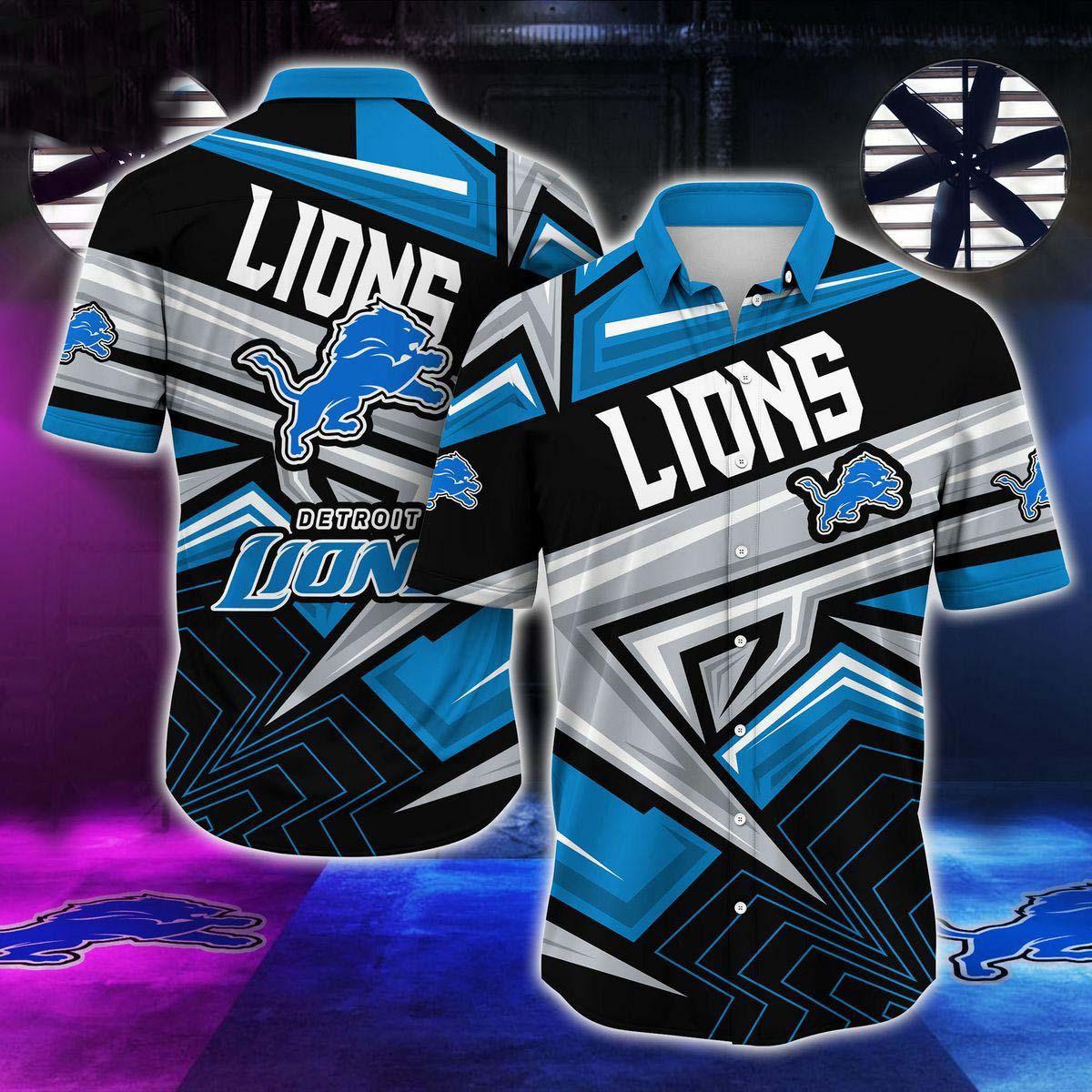 Detroit Lions Hawaiian Shirt Geometric Power Design 613404