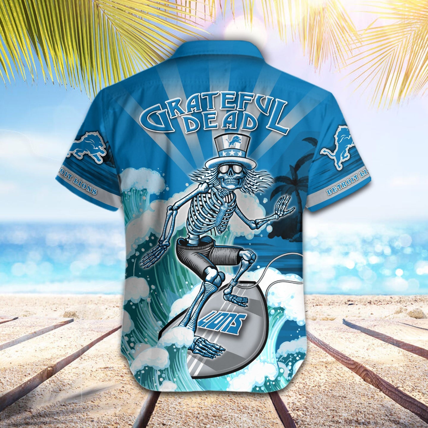 Detroit Lions Hawaiian Shirt Surfing Dead Design 958286