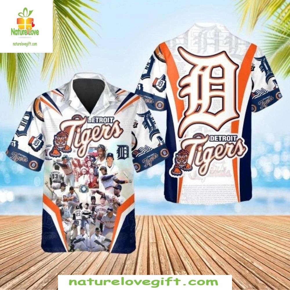 Detroit Tigers Hawaiian Shirt Historic Moments Baseball Tropical Shirt