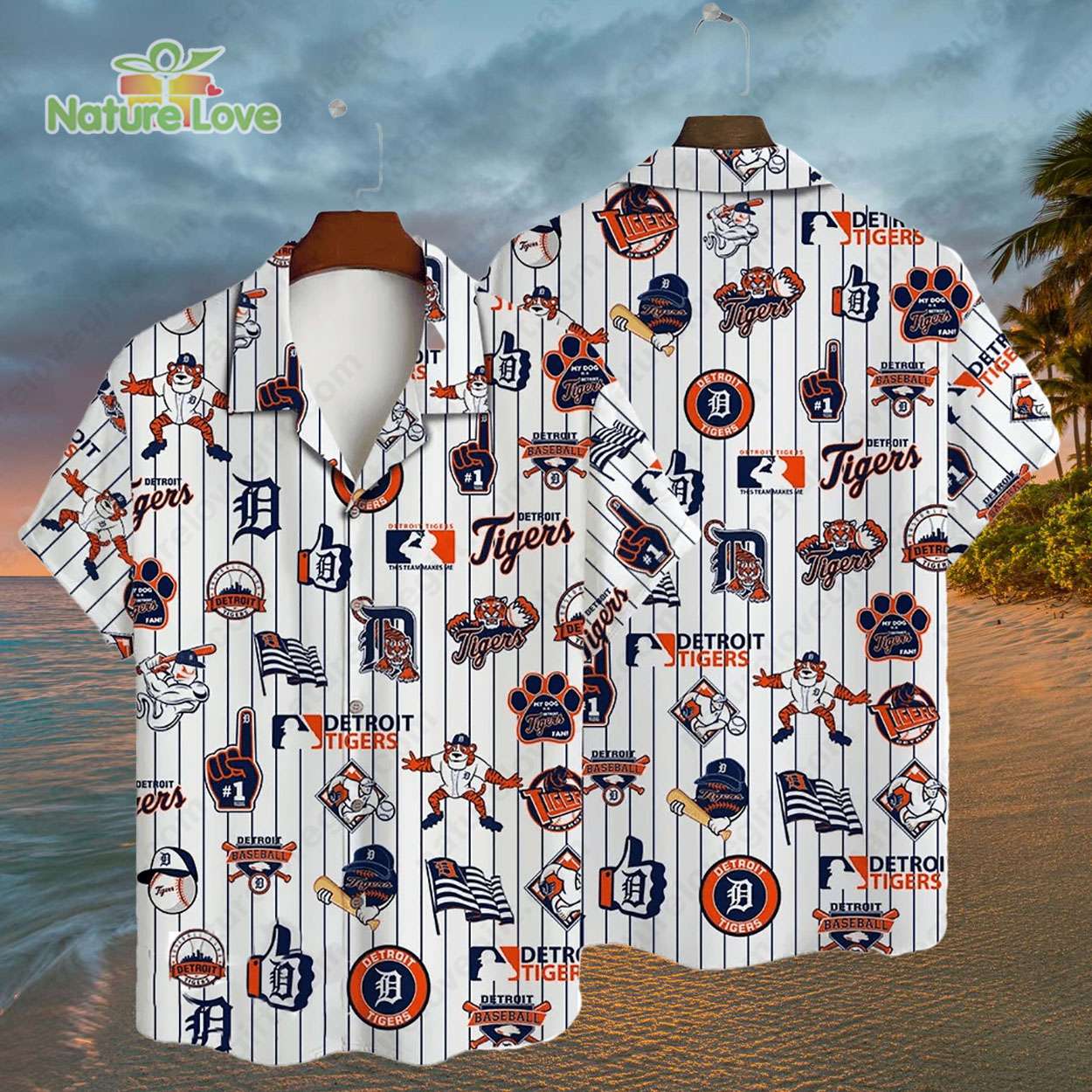 Detroit Tigers Logo Summer Hawaiian Shirt MLB Gift for Tigers Fans