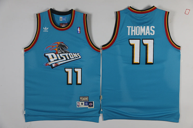 Detroit Pistons #11 Thomas Detroit Pistons Blue Retro Premium Mesh Jersey