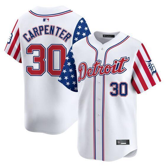 Detroit Tigers #30 Kerry Carpenter White 2025 Independence Day Vapor