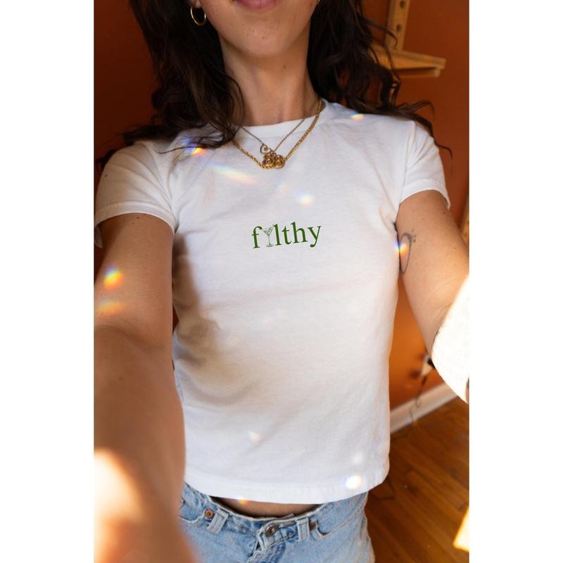 Dirty Martini Baby Tee, Dirty Martini Shirt, Filthy Martini Dirty Martini Gift Y2k Baby Tee, Old Money Aesthetic Martini...