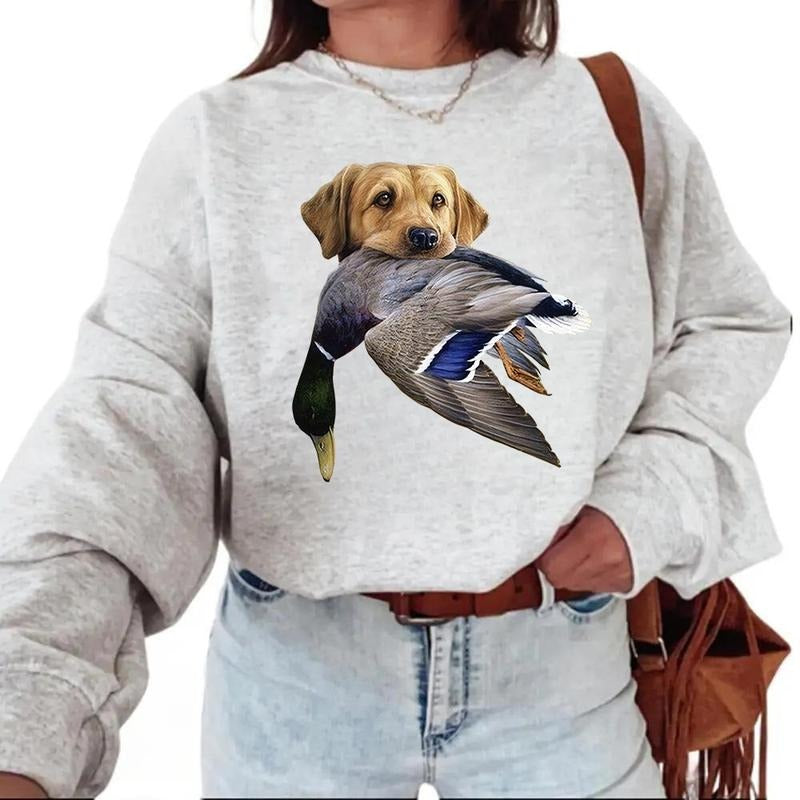 Dog Hunting Mallard Duck Sweatshirt Hello Hunting Season T-shirt, Hoodie, Nature Animal Lover Cotton Unisex Pullover Womenswear Day