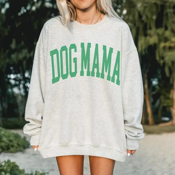 Dog Mama Sweatshirt, Dog Mom Sweatshirt, Dog Mom Shirt, Gift for Dog Mom, Dog Lovers Gift, Trendy Varsity Crewneck,...