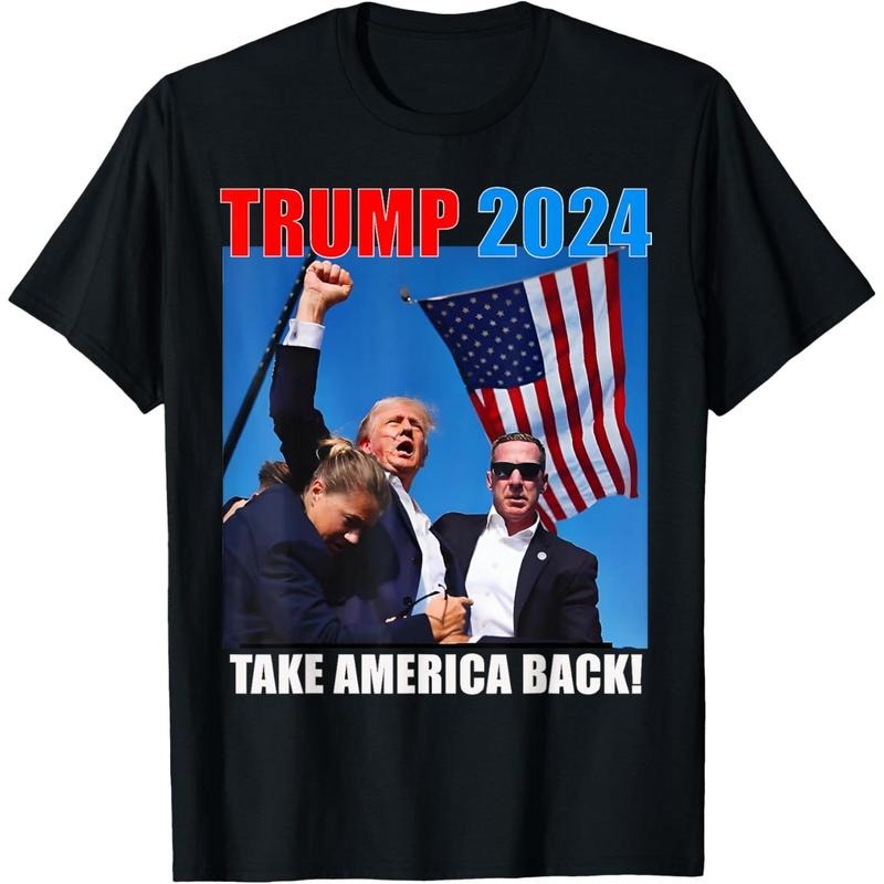 Donald Trump 2024 Take America Back American Flag Patriotic T-Shirt made in usa