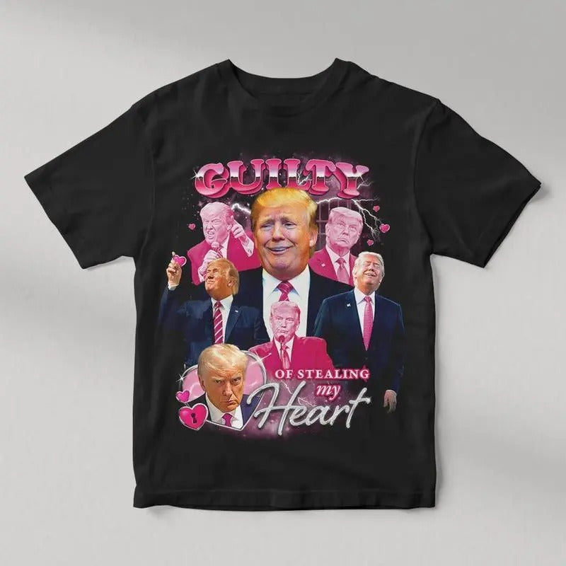 Donald Trump Guilty Of Stealing My Heart Vintage Bootleg Mugshot Retro Shirt, Classic Retro Graphic Unisex Tee Gift For Men and Women