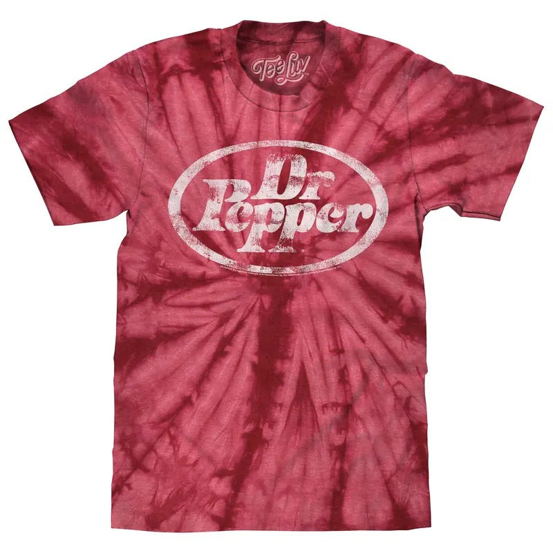 Dr. Pepper Tie Dye T-Shirt - Crimson Red Tie Dye Hoodie, Sweatshirt | InkThreadWorks.com