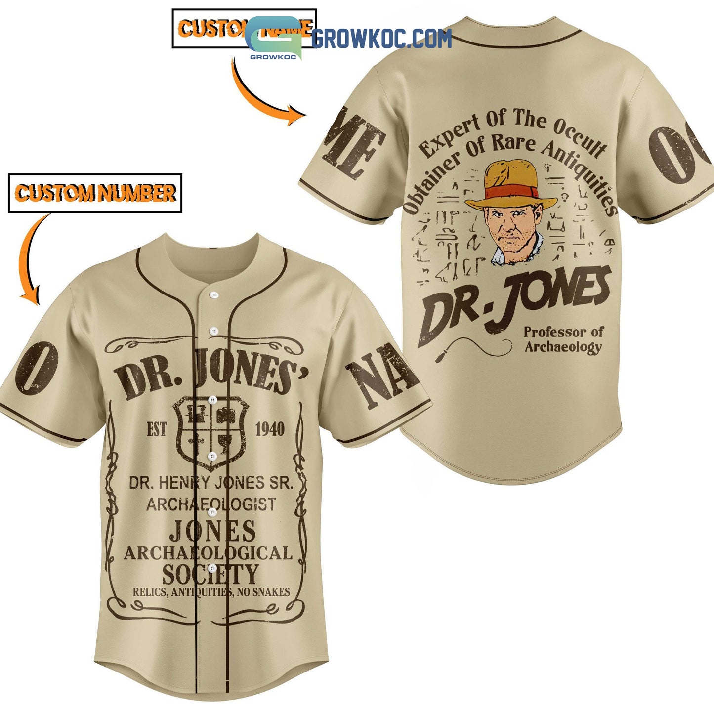 Dr Jones Professor Of Archaeology Personalized Baseball Jersey