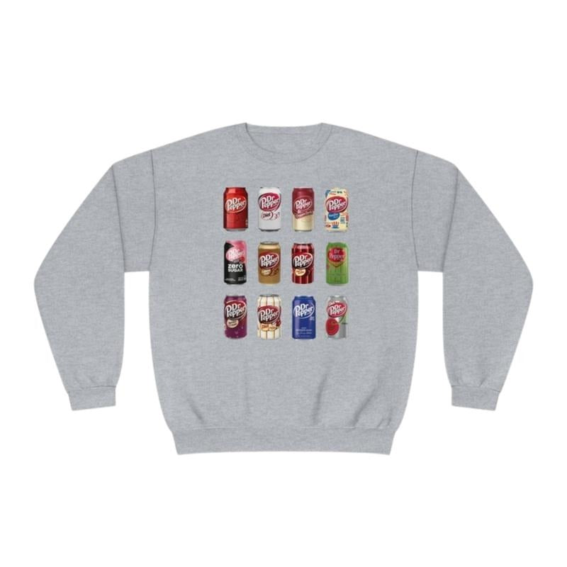 Dr Pepper Cans Tee Sweatshirt Hoodie - 3 Color Options - Unisex Shirt for Dr.Pepper Lovers - Classic Dr Pepper Sweatshirt
