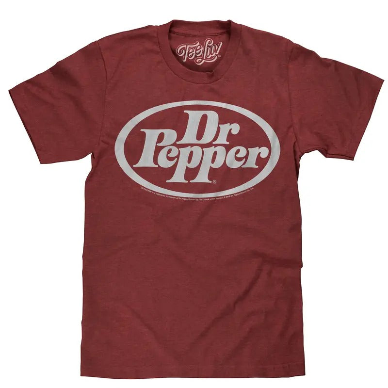 Dr Pepper Oval Logo T-Shirt - Red Hoodie, Sweatshirt | InkThreadWorks.com