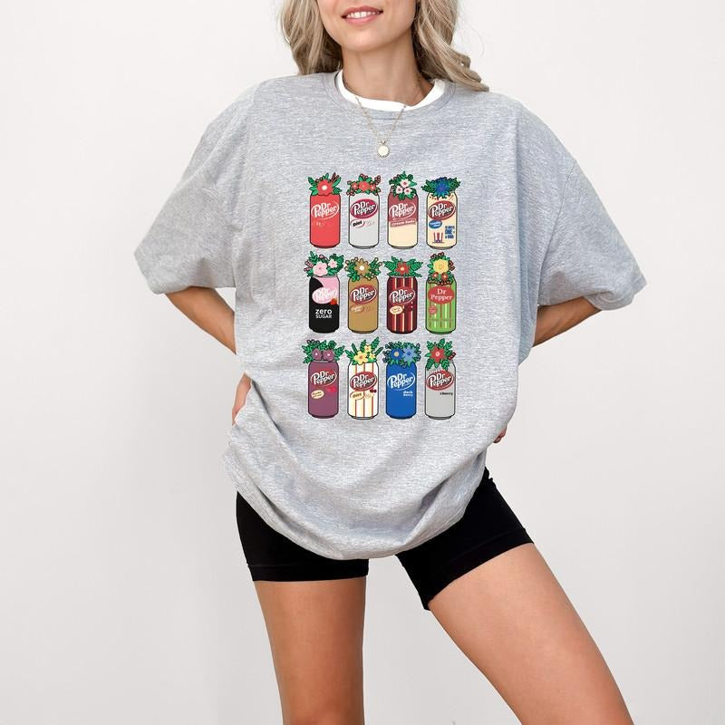 Dr Pepper T- Shirt, Cute Dr Pepper T-Shirt, Floral Dr Pepper Sweatshirt, Dr Pepper Bow Crewneck, Dr Pepper Pink Bow...
