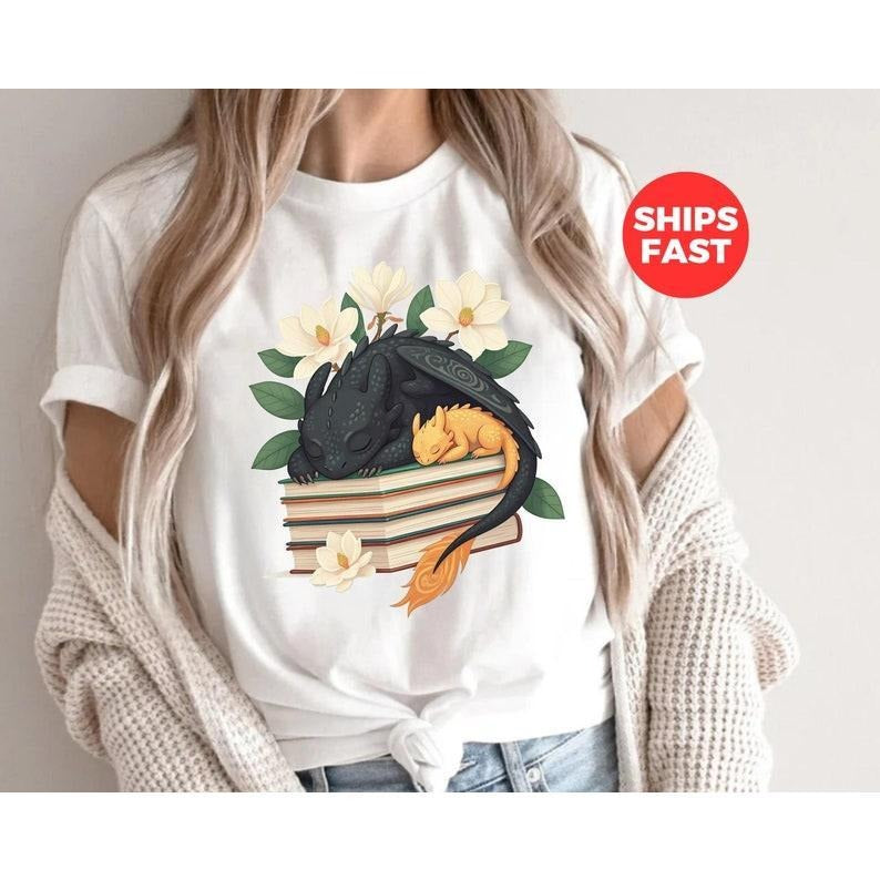 Dragon Lover Tee, Fourth Wing Dragon Merch, Booktok Gift, Abraxos Shirt, Book Club Apparel, Bookworm Gift, Bookish Fan,...