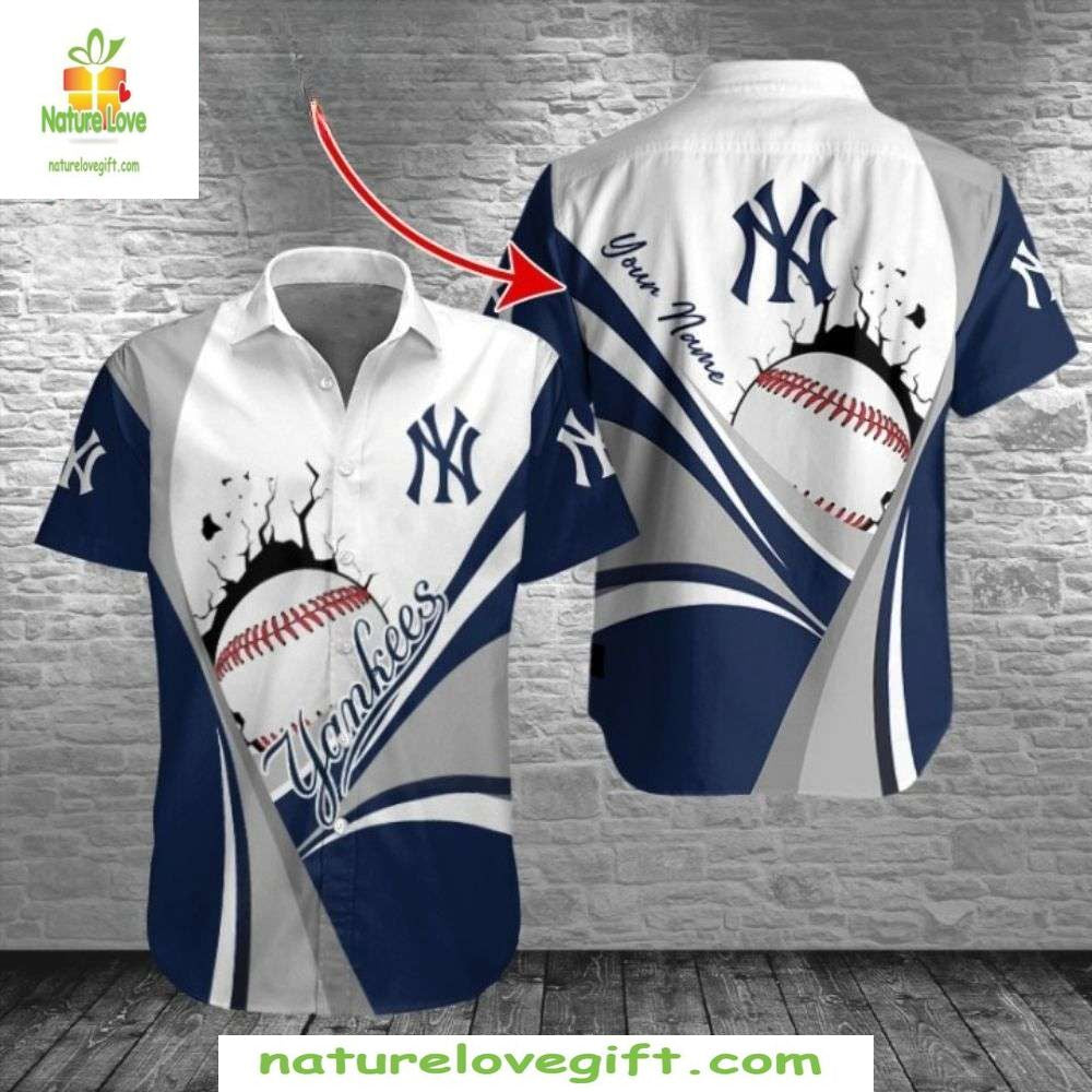 NY Yankees Tropical Hawaiian Shirt Dynamic Baseball MLB Aloha Shirt