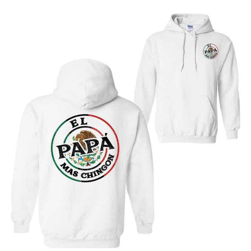 EL Papa Mas 2 Sided Hoodie T-Shirt, Unisex Hoodie, Trendy Shirt Fabric Menswear Aesthetic Sweaters Sweatshirt