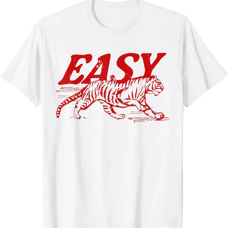 Easy Tiger Distressed Graphic Men Women T-Shirt - Easy Tiger Shirt, Retro Boho Tee, Gift Tee T Shirt funny tshirt