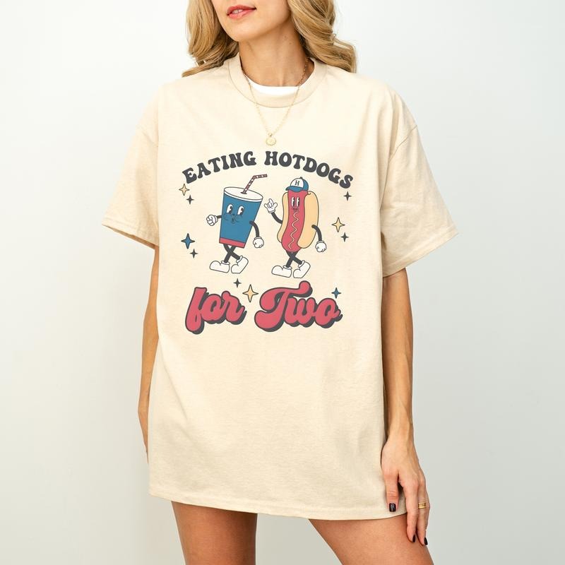 Eating For Two Pregnancy Announcement Shirt Sweatshirt Hoodie, Eating Hot Dogs for two Shirt, Retro Baseball Maternity Shirt, Baby Reveal Gift