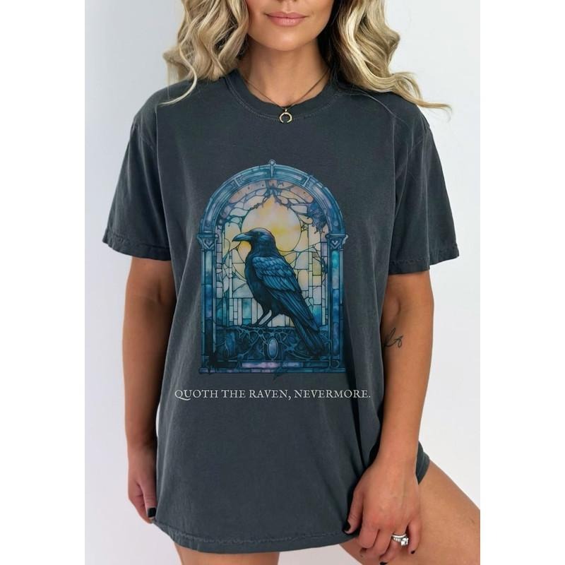 Edgar Allan Poe Shirt The Raven Edgar Allen Poe T Shirt Quoth The Raven Nevermore Whimsigoth Clothing Bookish Gifts Poet...