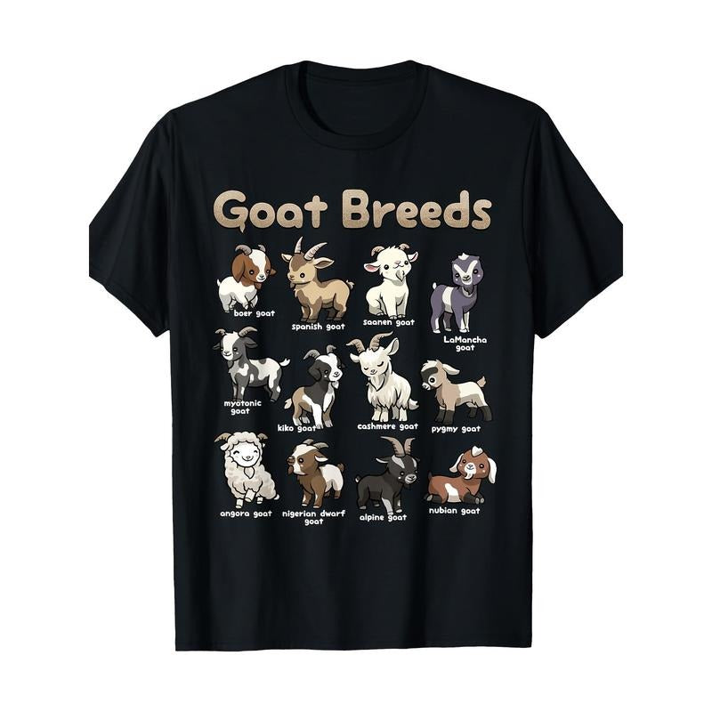 Educational Goat Shirt Goat Breeds Farm Animals Of The World T-Shirt Made in USA Hoodie, Sweatshirt | InkThreadWorks.com