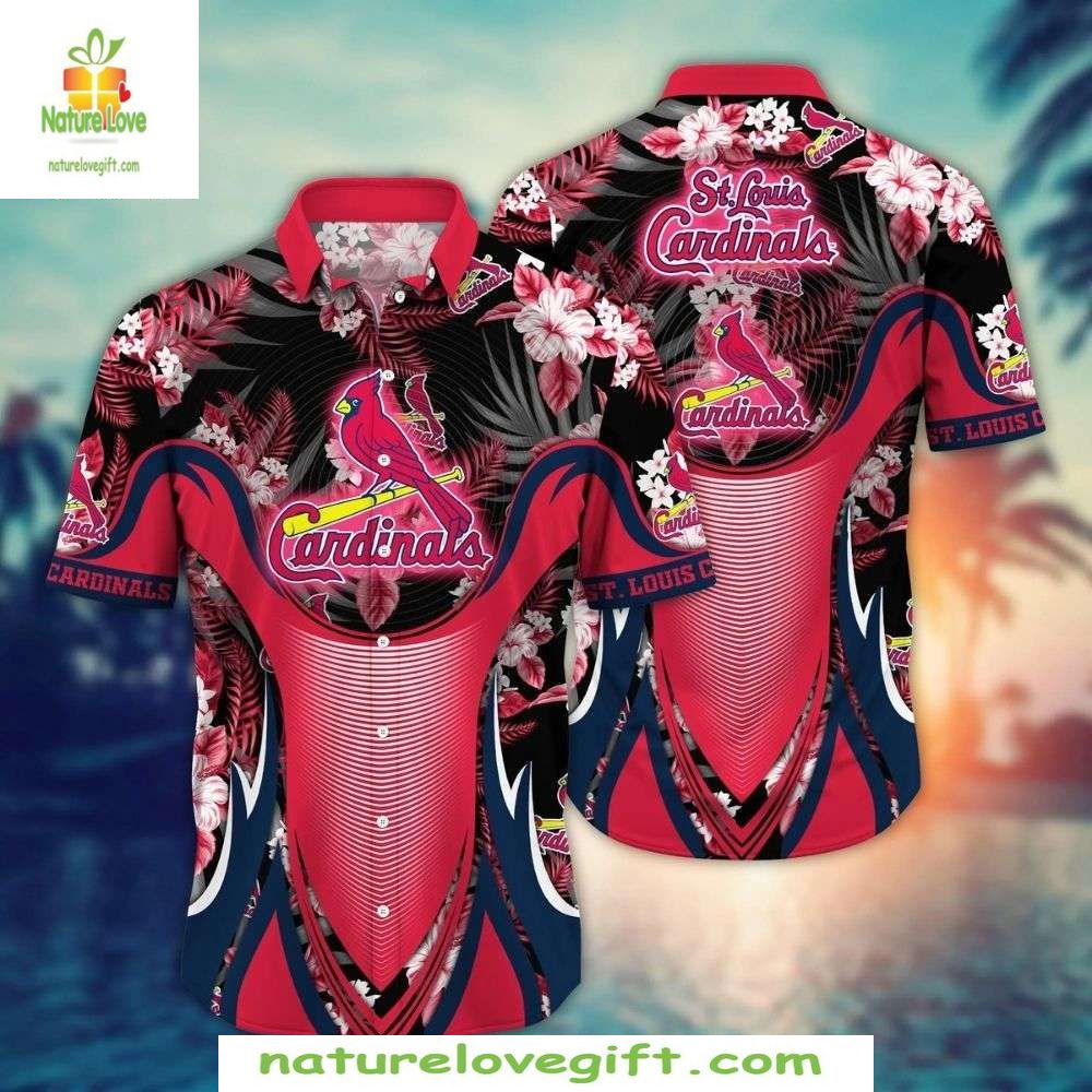 St Louis Cardinals Hawaiian Shirt Electric Pink Flamingo Baseball Apparel