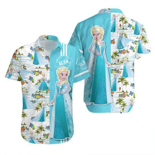 Elsa frozen floral hawaiian shirt gift for family and friend 2710598