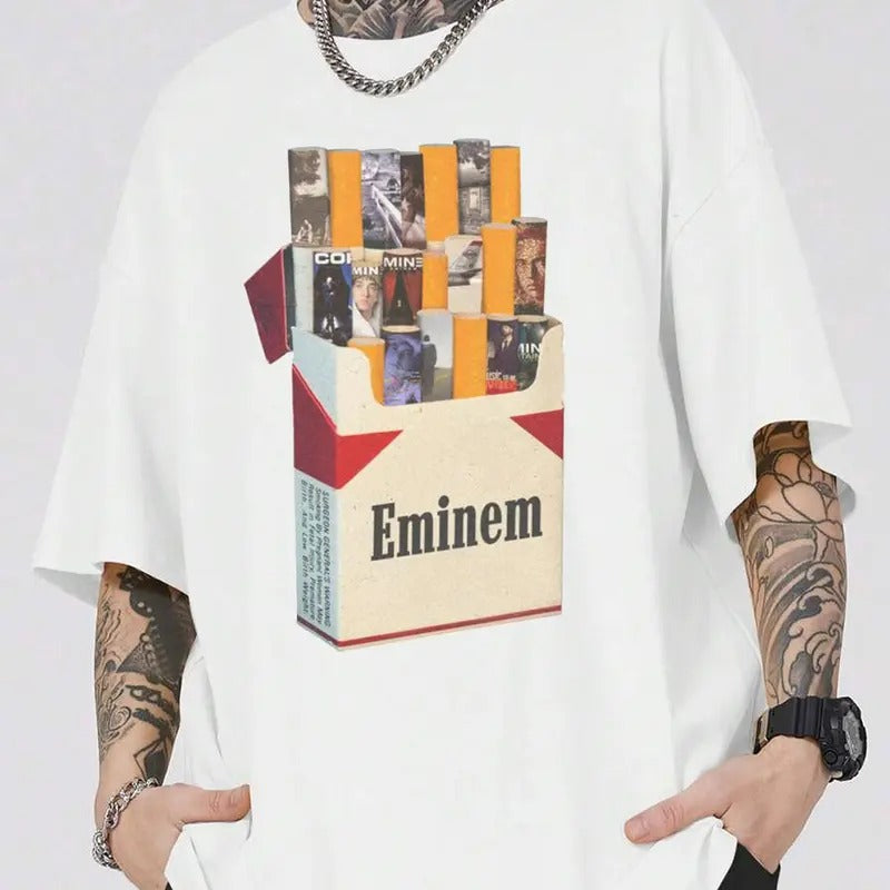 Eminem C.i.g.a.r.e.t.t.e List Albums T-Shirt Sweatshirt Hoodie, Eminem Merch, Hip Hop 90s Shirt, Hip Hop Legends Shirt, Rapper Merch, Rapper Shirt, Gift For Fan, Graphic tees for men, 90s Hip Hop Merch