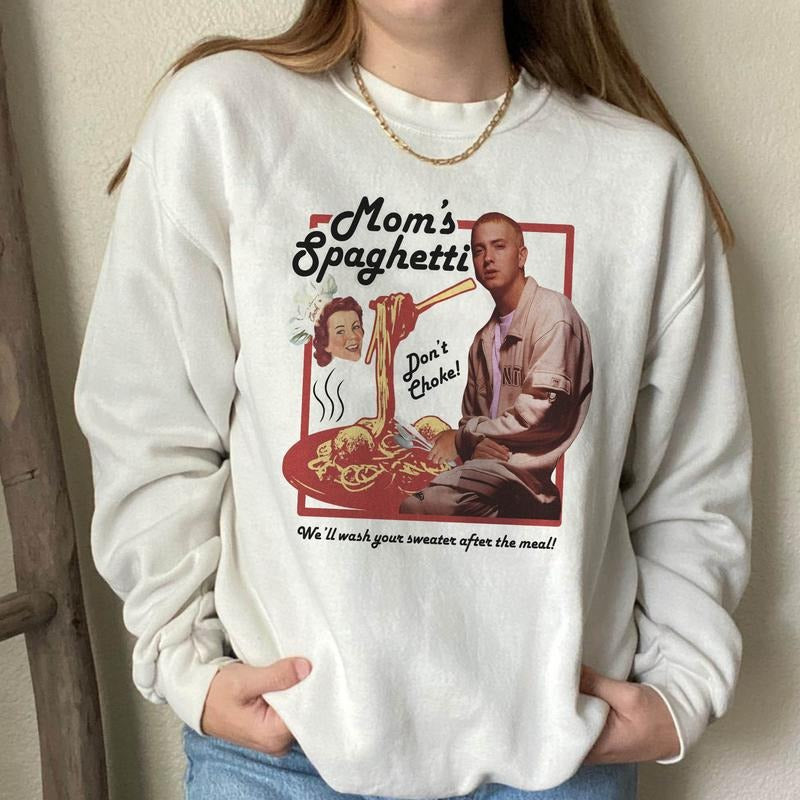 Eminem T-shirt, Mom's Spaghetti, Funny Rap Music Tee, Lose Yourself Song, Unique Fan Gift, Unisex Crewneck Graphic Tee