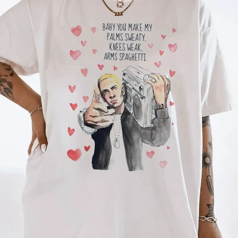 Eminem Valentines T-Shirt, Rapper Homage Graphic T-Shirt, Eminem Rap Vintage 90s Shirt, Eminem Merch, Rapper Hip Hop Bootleg Sweatshirt, Rap Legend Sweatshirt, Gift For Fan, Valentine's Day Gift