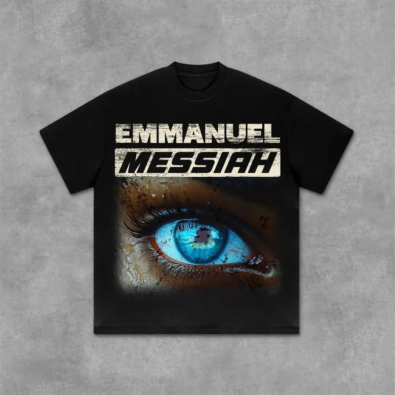 Emmanuel Eyes Old Retro Graphics Casual Graphic T-Shirt Y2K Clothing Graphic Tee Cotton Top Streetwearstyle{n002}2