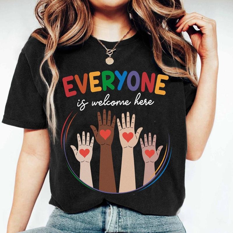 Everyone Is Welcome Here Shirt, Idaho Teacher, Teacher Shirt, Teacher Life, Welcoming Classroom, Inclusive School,...