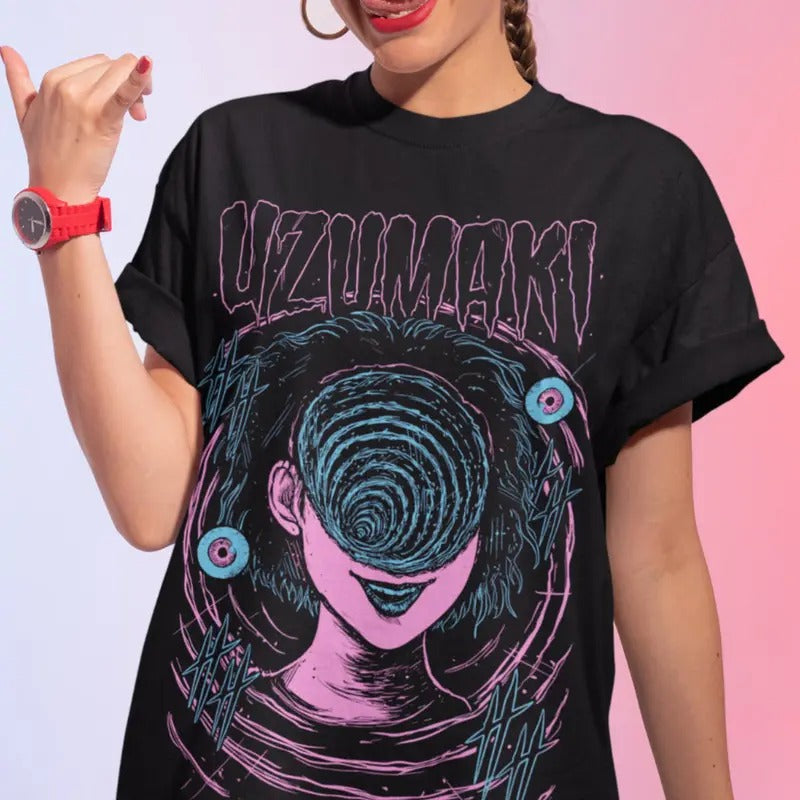 Exclusive Anime shirt Anime lover shirt, Anime Gift, anime fans tee,Girlfriend Shirt Unisex Horror Manga Creepy Girl T-Shirt All Size