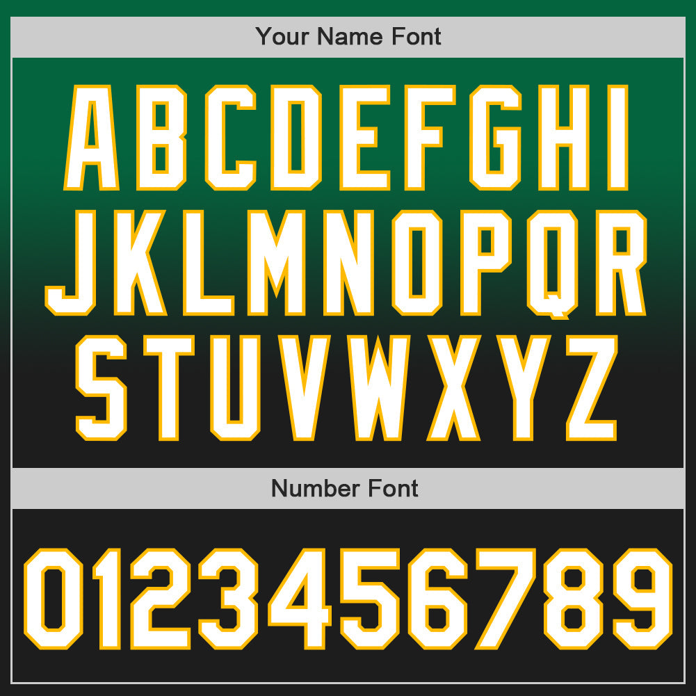 Custom Kelly Green Black-Gold Authentic Fade Fashion Baseball Jersey