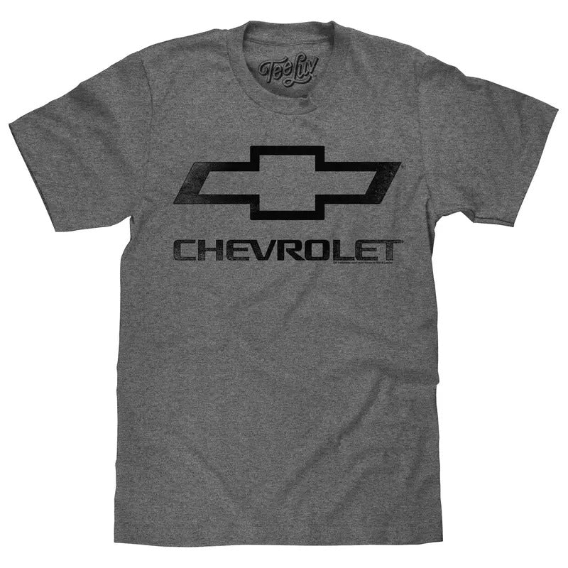Faded Chevrolet Bowtie Car Logo T-Shirt - Graphite Heather Hoodie, Sweatshirt | InkThreadWorks.com
