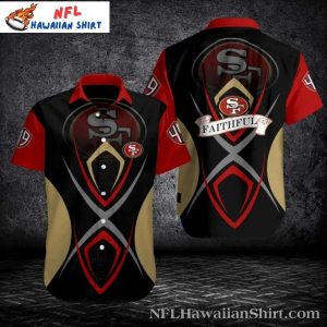 Faithful Fervor 49ers Hawaiian Shirt - Bold Emblem Design