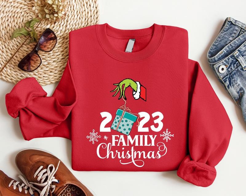 Family Christmas 2023 Sweatshirt, Matching Family Christmas Party Sweater, Xmas Family Gathering Hoodie, Winter Holiday...