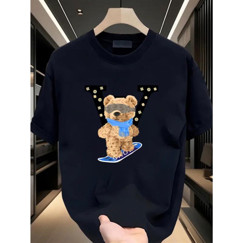 Fashion Brand Cotton Short-Sleeved T-shirt Men's and Women's Fashion Ins Printed All-Matching Couple Wear Half-Sleeve...
