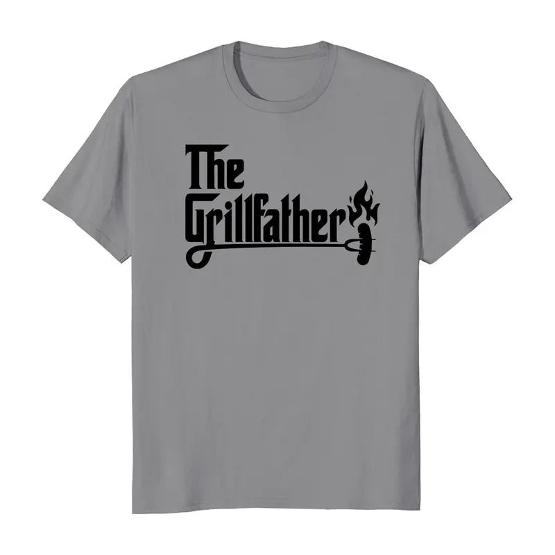 Father's Day The Grillfather Men's T-Shirt Casual Crewneck Hoodie, Sweatshirt | InkThreadWorks.com