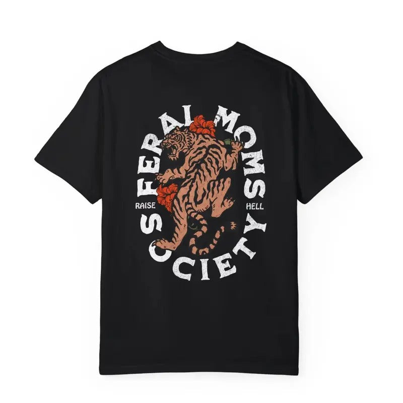 Feral Mom's Shirt, feminist girl power tee, aesthetic grunge moto tshirt, trendy mom Hoodie, Sweatshirt | InkThreadWorks.com