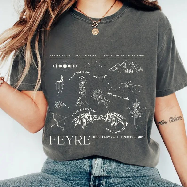 Feyre Shirt ACOTAR Shirt ACOTAR Shirt Rhysand Feyre SJM Merch Booktok Merch Sarah J Maas Merch Velaris tshirt Bat Boys...