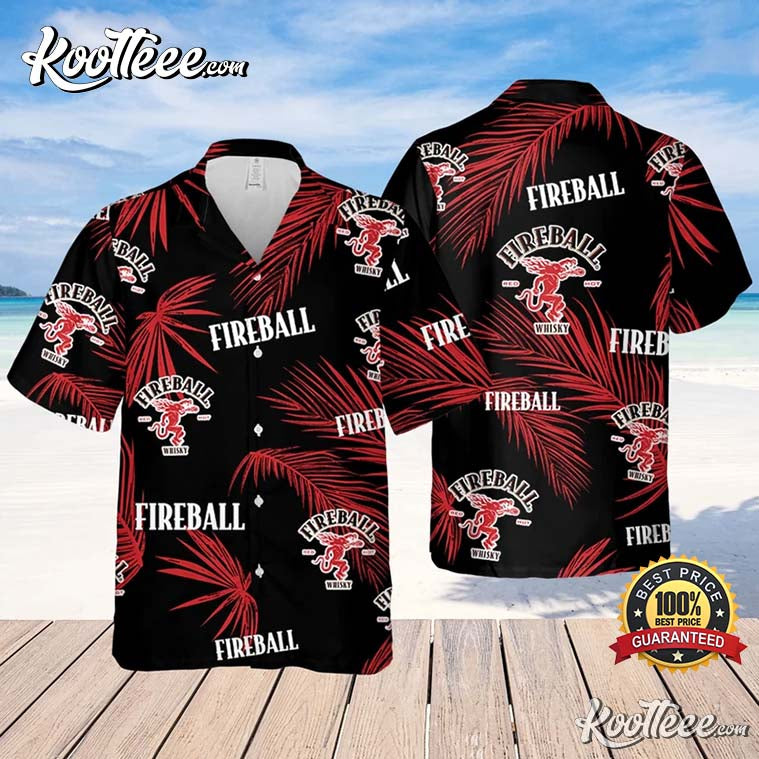 FireBall Palm Leaves Pattern Hawaiian Shirt