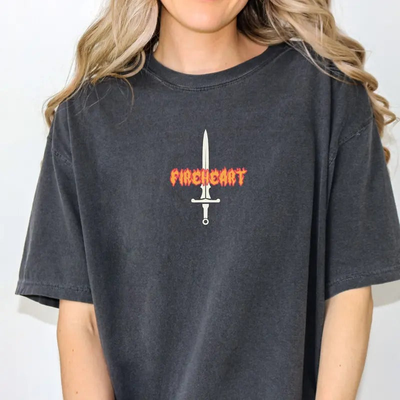 Fireheart Comfort Colors Tee, Aelin, The Thirteen, TOG, Throne of Glass, Book Shirt Booktok Merch, Bookish T-shirt,...