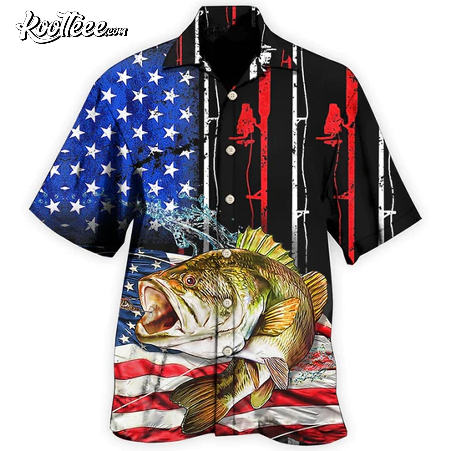 Fishing Lover Amazing Us Flag Style Hawaiian Shirt