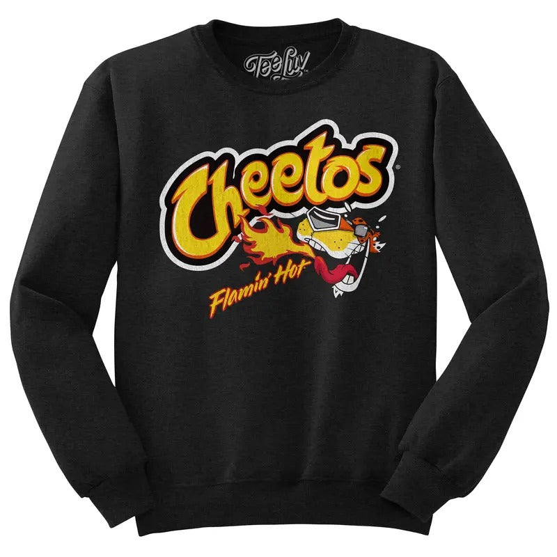 Flamin' Hot Cheetos Faded Logo Crewneck Sweatshirt - Black