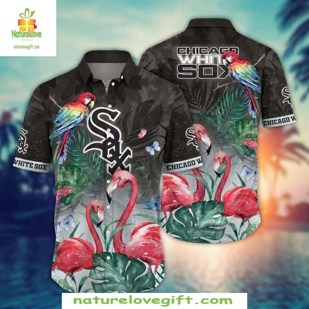 Chicago White Sox Hawaiian Shirt Flamingo Parrot Tropical Aloha Baseball Apparel